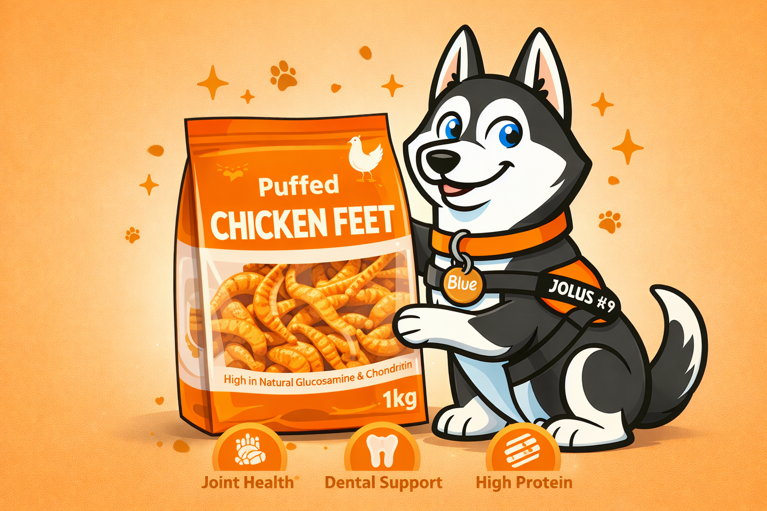 1kg Puffed Chicken Feet