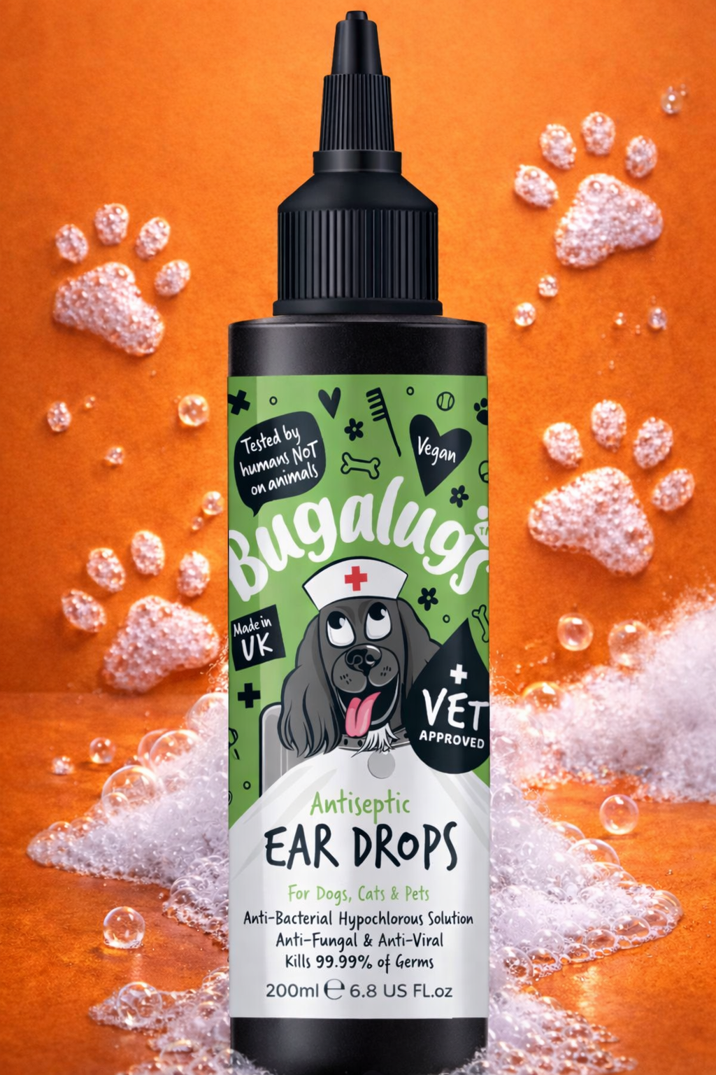 Bugalugs Antiseptic Ear Drops For Cats And Dogs 200ml