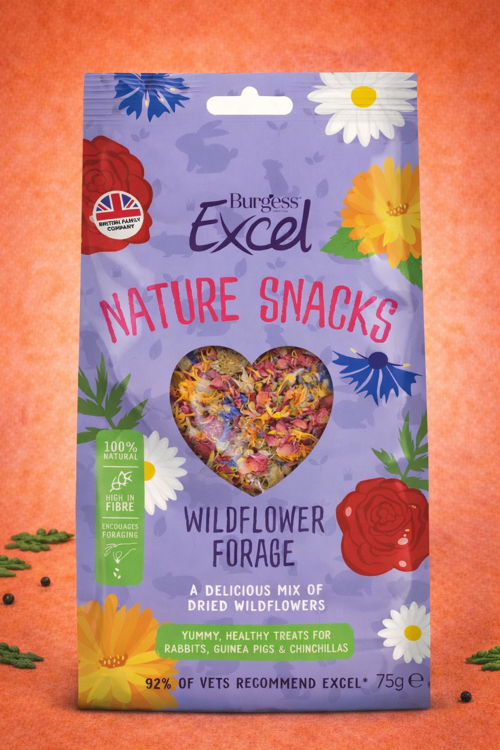 Burgess Excel Nature Snacks Wildflower Forage 75g